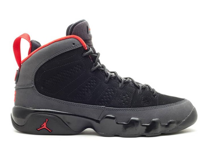 Air Jordan 9 Retro Gs Black/Red/Dark Charcoal