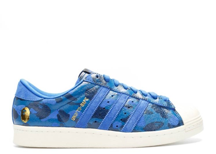 Adidas A Bathing Ape X Undeafeated X Superstar 80S - Blue Camo