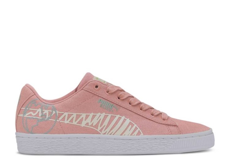 Puma Basket Canvas Winter Jr - Time 4 Change Bridal Rose/Aqua Grey