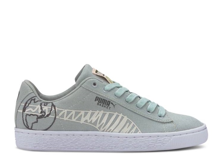 Puma Basket Canvas Winter Jr - Time 4 Change Aqua Grey/Thyme