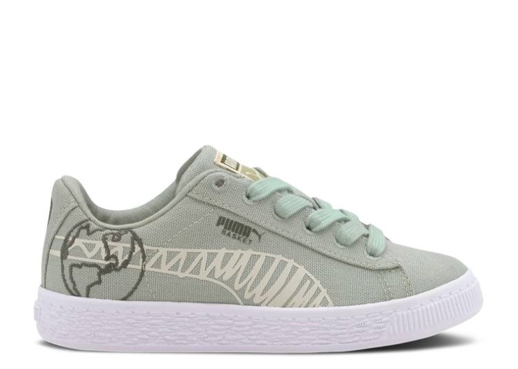 Puma Basket Canvas Winter Little Kid - Time 4 Change Aqua Grey/Thyme