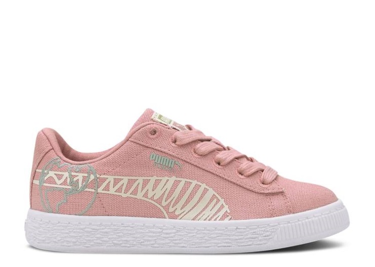 Puma Basket Canvas Winter Little Kid - Time 4 Change Bridal Rose/Aqua Grey