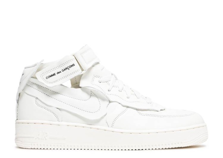 Nike Comme Des Garçons X Air Force 1 Mid - Triple White