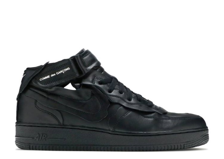 Nike Comme Des Garçons X Air Force 1 Mid - Triple Black