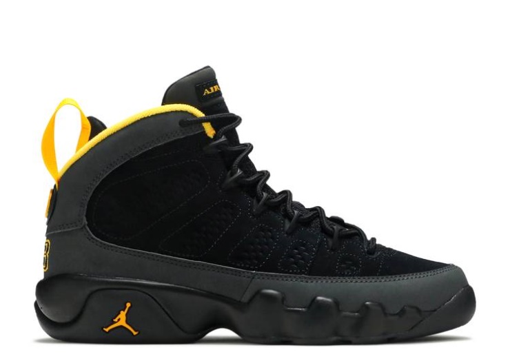 Air Jordan 9 Retro Gs - Dark Charcoal University Gold