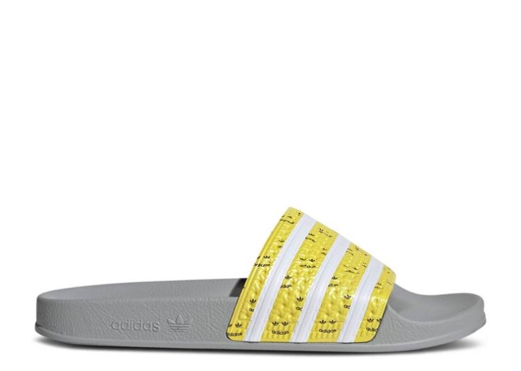 Adidas Adilette - Grey Bright Yellow Grey