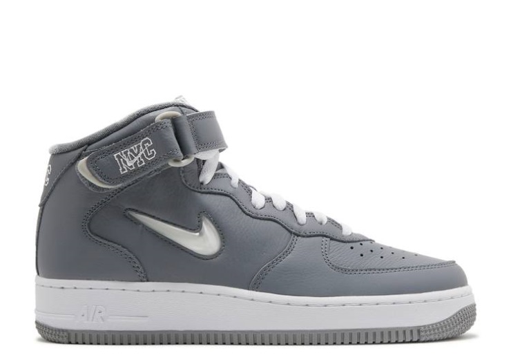 Nike Air Force 1 Mid Jewel Qs - Nyc Cool Grey/White/Silver