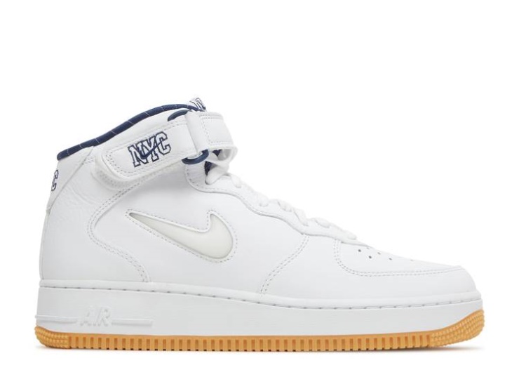 Nike Air Force 1 Mid Jewel Qs - Nyc White/Navy/Gum Yellow